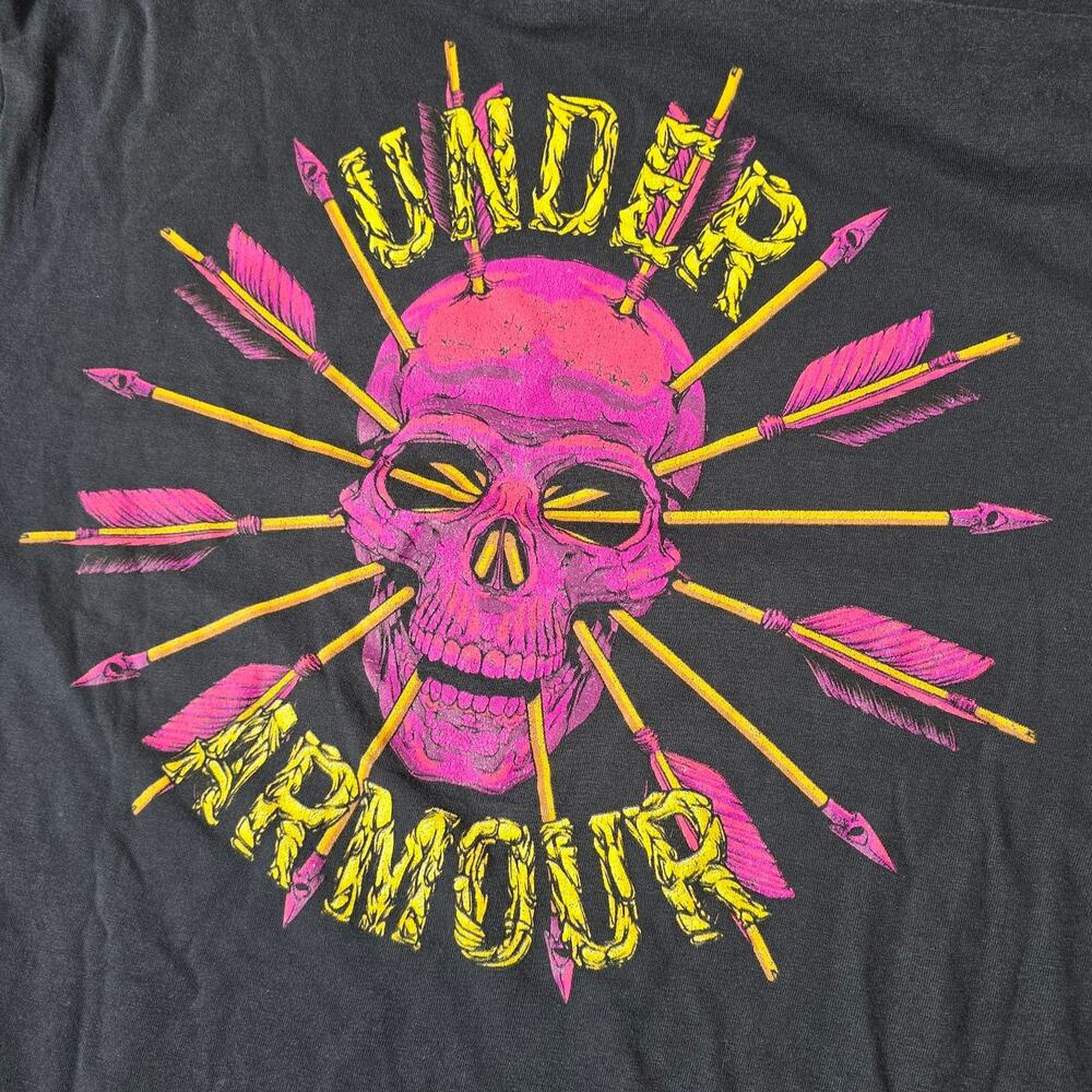 Limited Under Armour Pink Skull and Arrows Mens T-shirt Black Size Medium